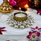 Pearl T-light Holder, Tealight Candle Holder Festival of Light Decorative for Diwali Christmas Thanksgiving Housewarming Gift Moti Candle Stand for Centerpiece Dining Table Home Decor